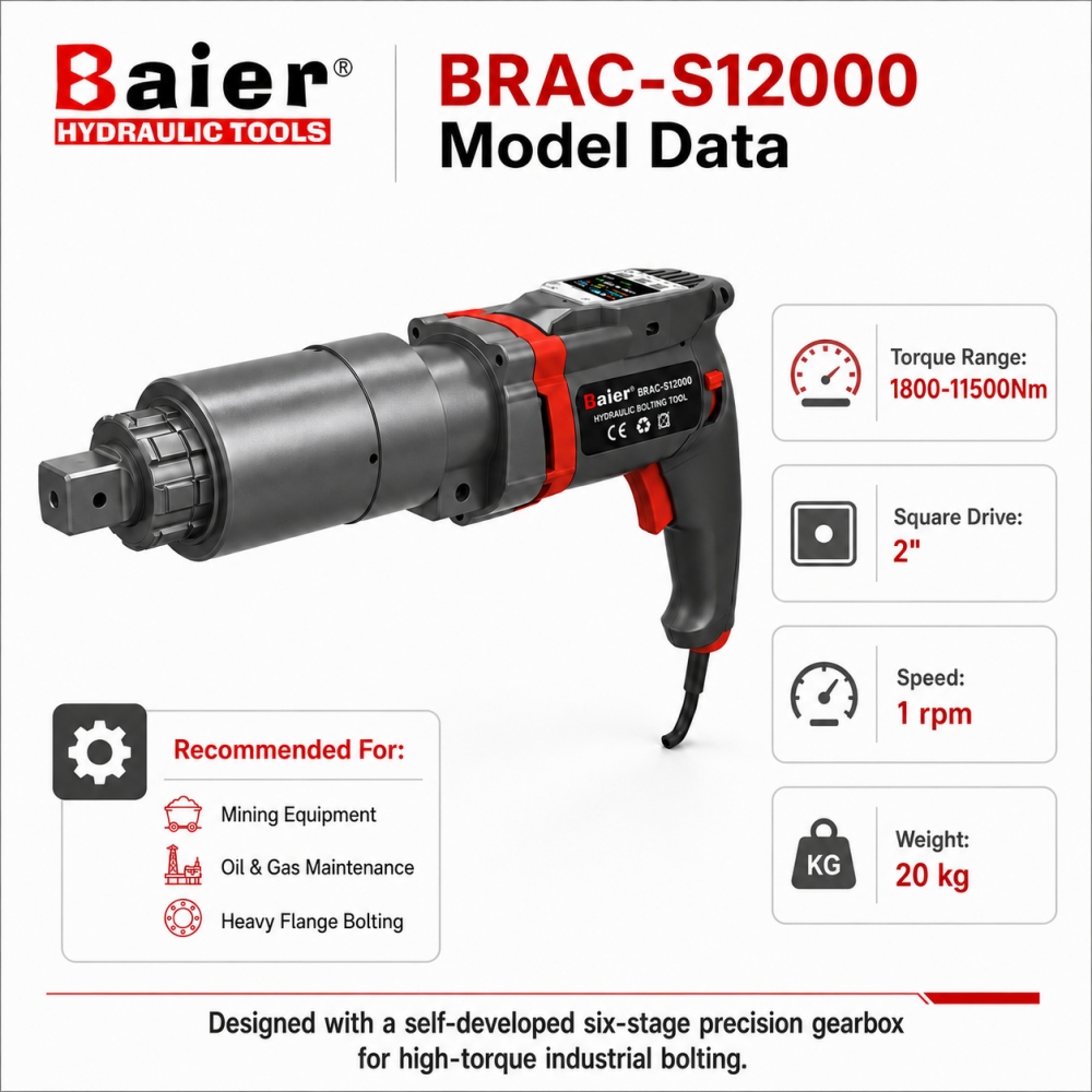 BRAC-S12000 2 inch square drive electric torque wrench model data BRAC-S12000 2 inch square drive electric torque wrench model data