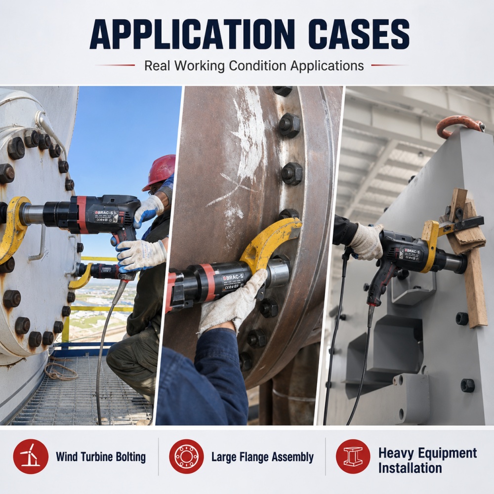 BRAC-S Series electric torque wrench application cases for industrial bolting BRAC-S Series electric torque wrench application cases for industrial bolting