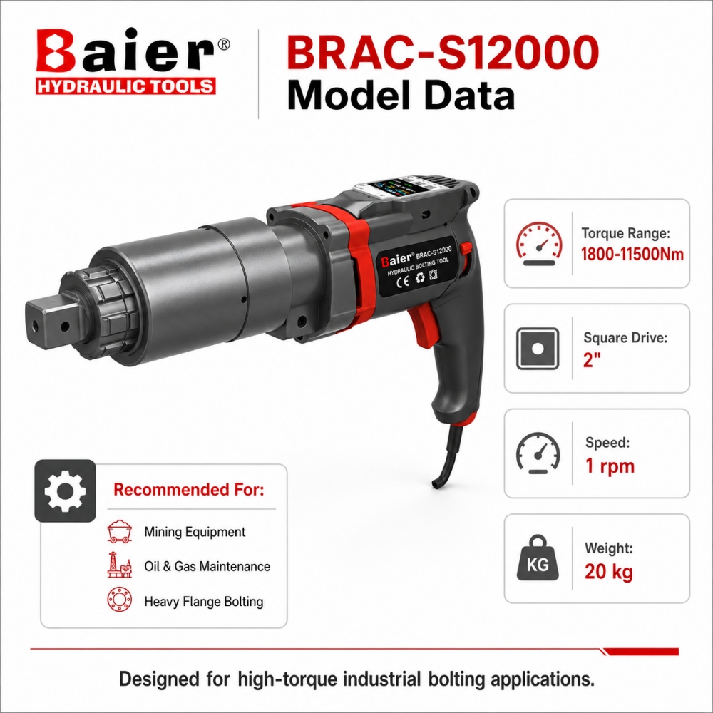 BRAC-S12000 1800-11500Nm High-Torque Electric Torque Wrench for Mining and Oilfield Maintenance