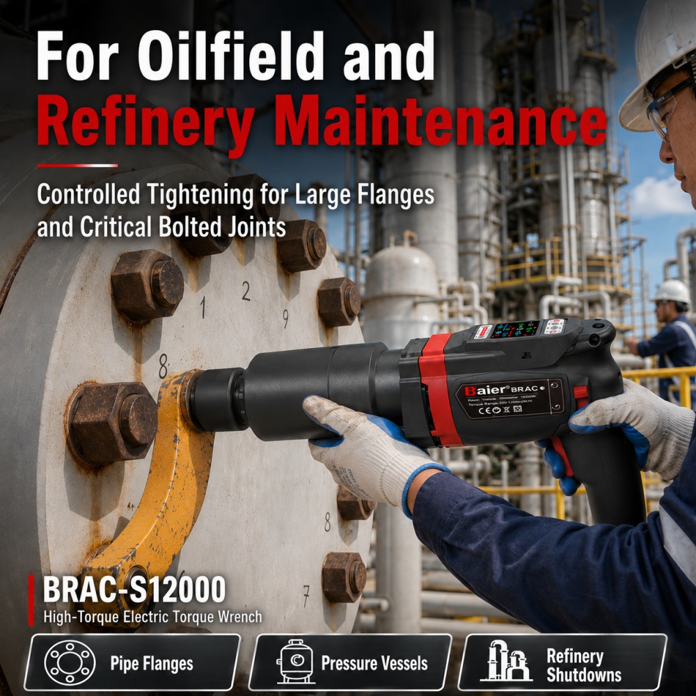 BRAC-S12000 electric torque wrench for refinery flange maintenance