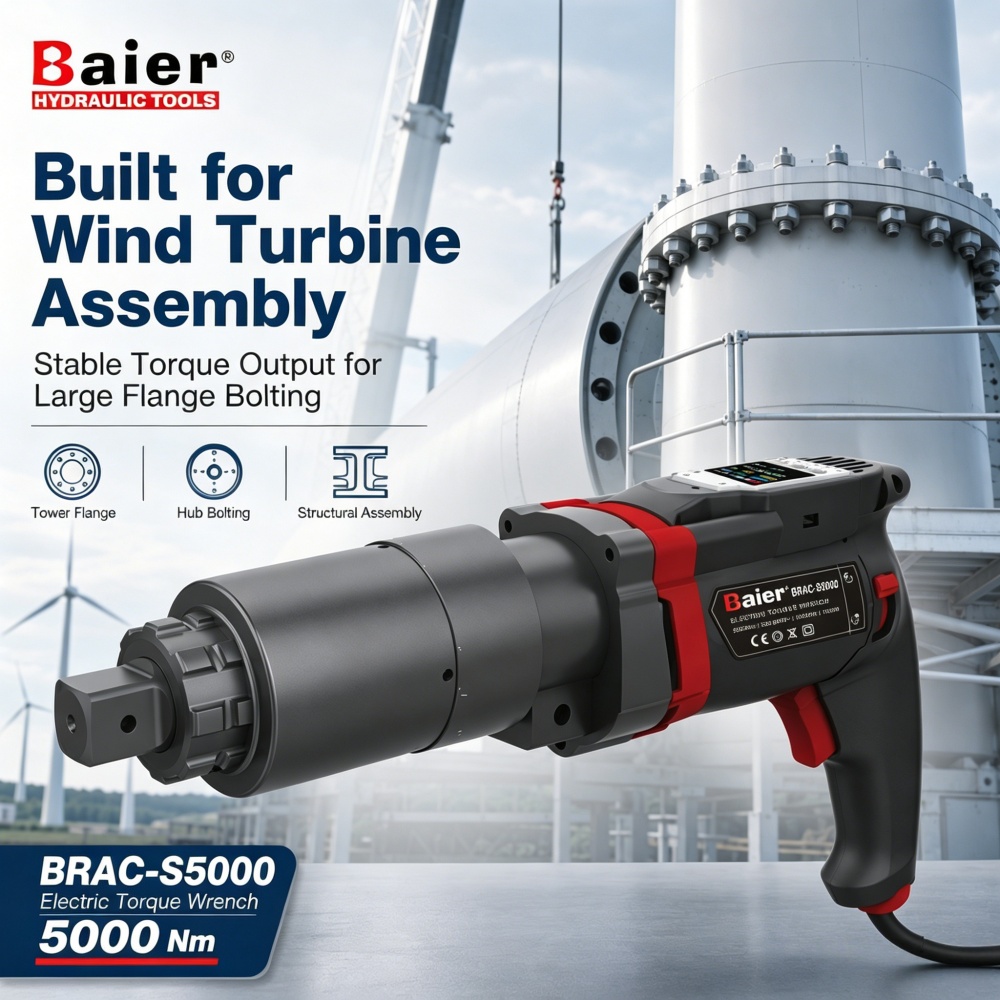BRAC-S5000 Plug-in Electric Torque Wrench with Metabo Motor for Wind Turbine Assembly