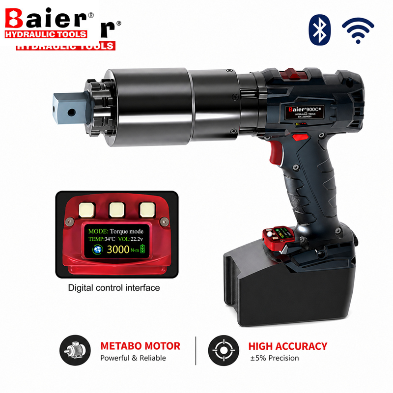 Bair BRDC-SS Cordless Smart Torque Wrench 50-12000Nm Heavy Duty Battery Torque Tool with German Metabo Motor for Industrial Distributors